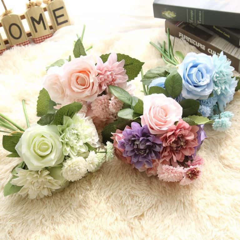 Artificial Flower Bouquets Rose Dahlia Artificial Flowers Store