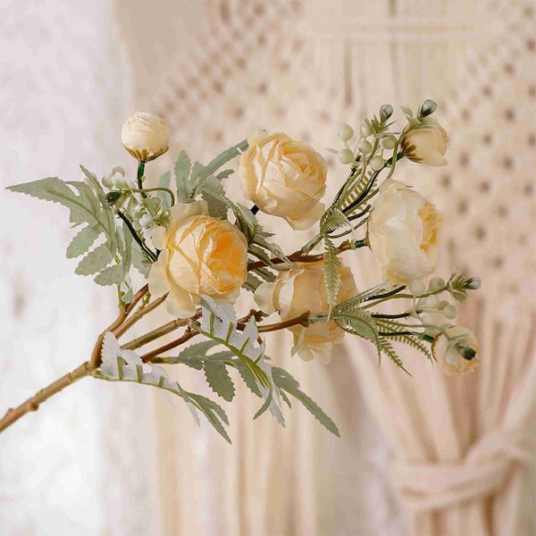 Artificial Flowers Bud Branch Champagne