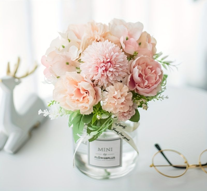 Rose Peony Bouquet in Pot 1