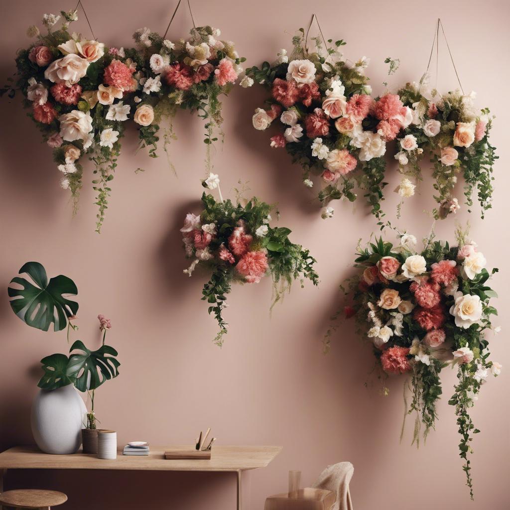 Floral Wall Decor: Hanging Artificial Flowers